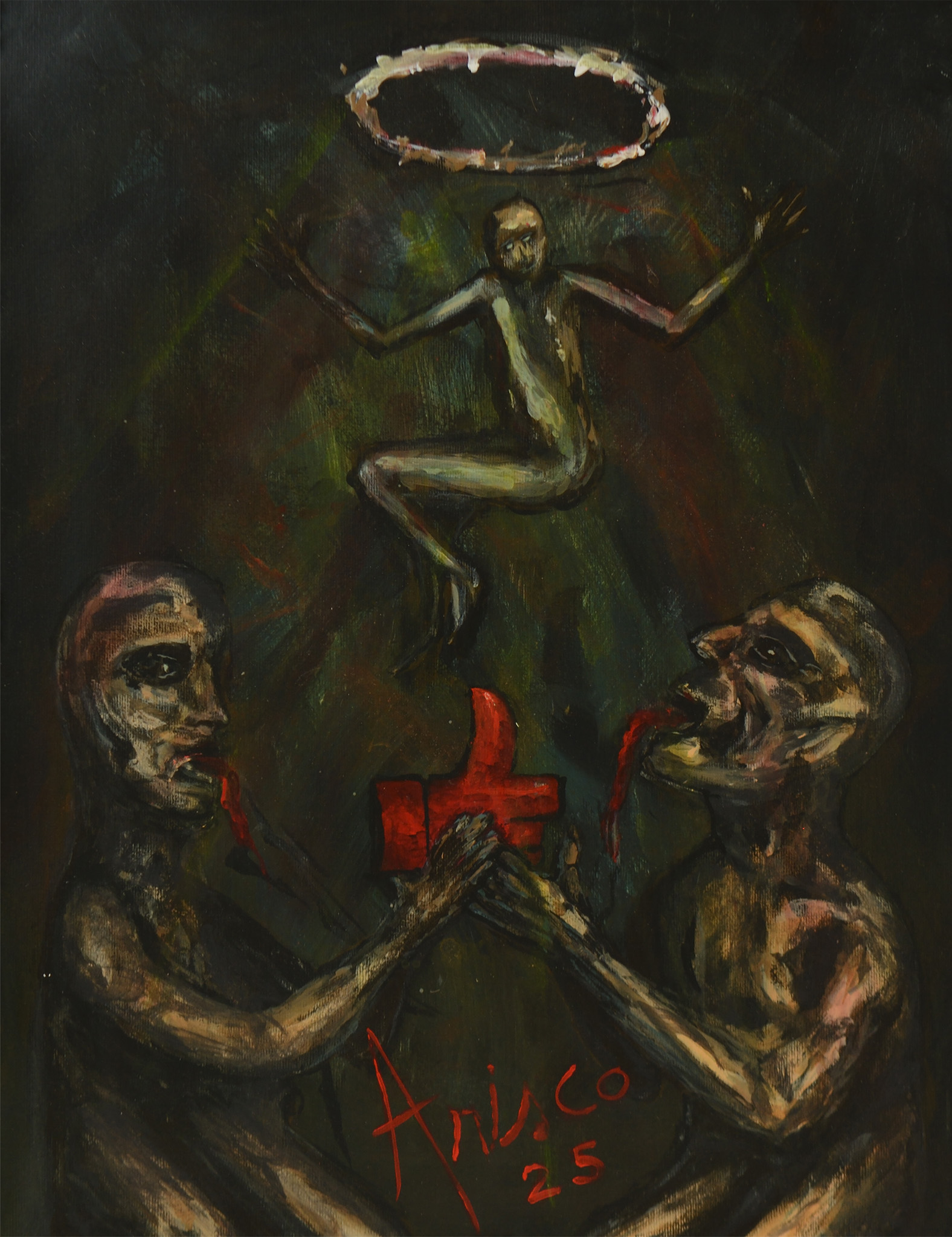 The Dumbasses Folklore, acrylic painting on paper by ARISCO.