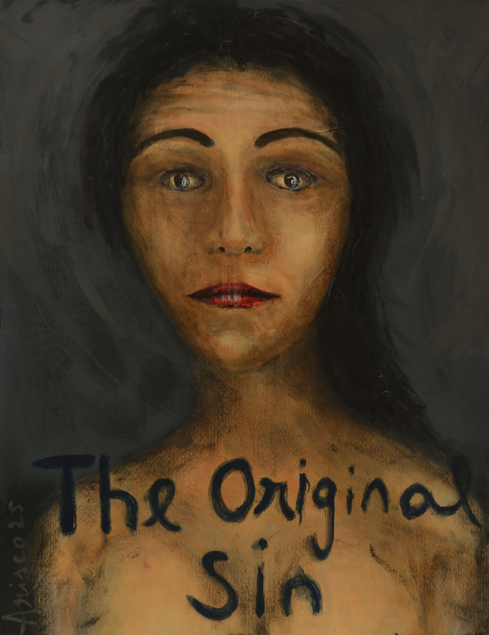 The Original Sin, acrylic painting on paper by ARISCO.