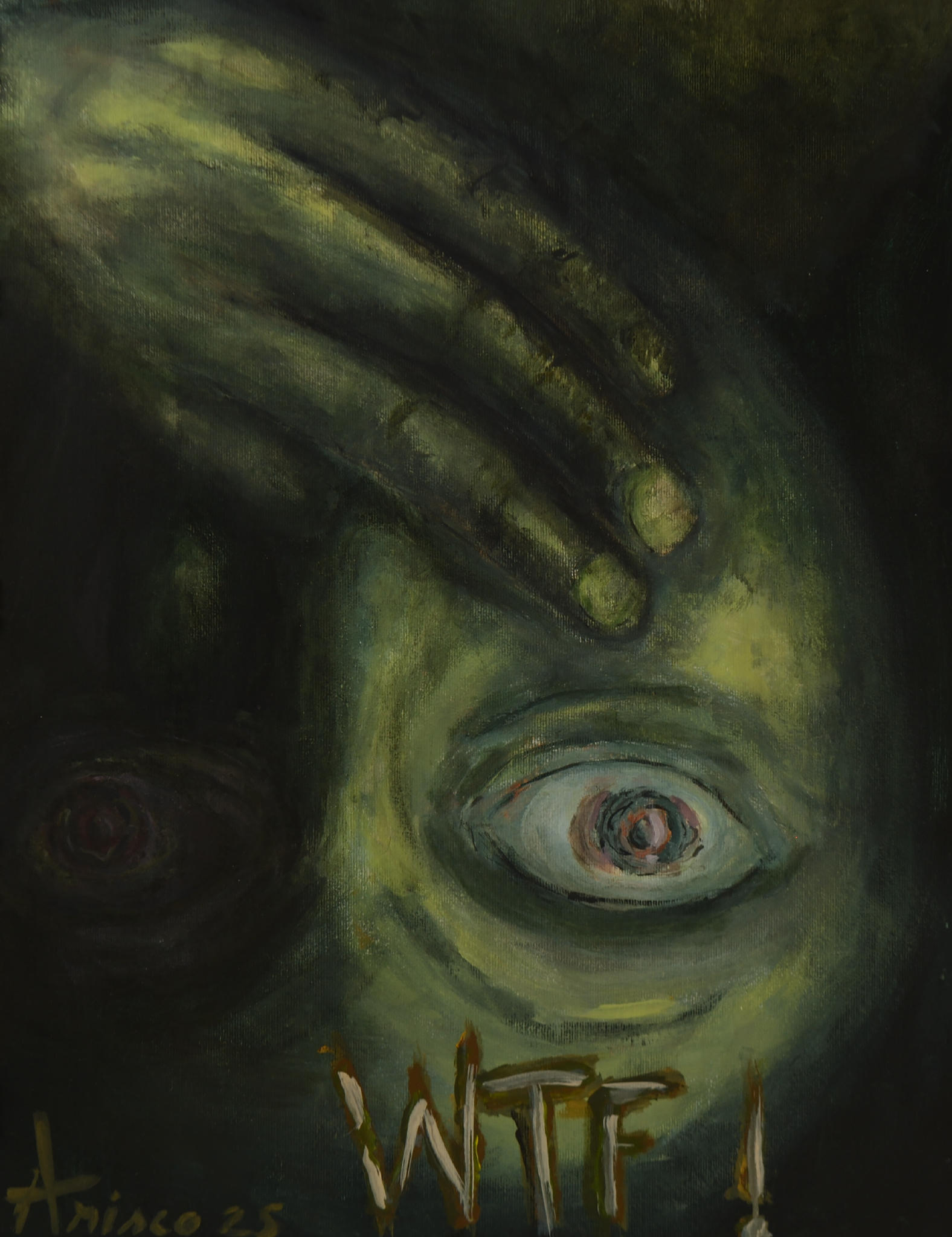 The Last Gaze, acrylic painting on paper by ARISCO.